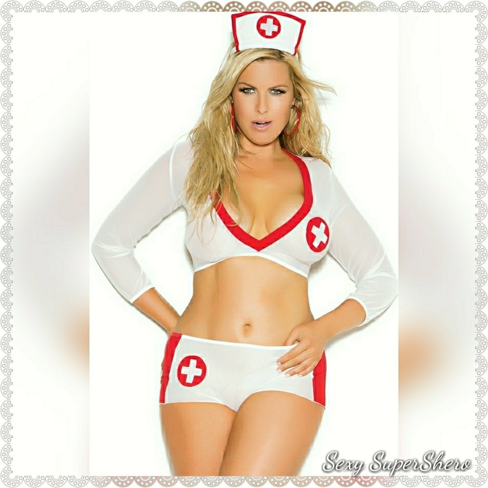 🆕 Nurse Love Sick 3 piece lingerie set Plus & OS - Picture 3 of 5